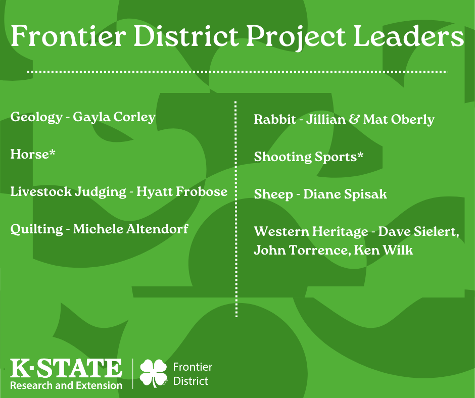 Frontier District 4-H Project Leaders