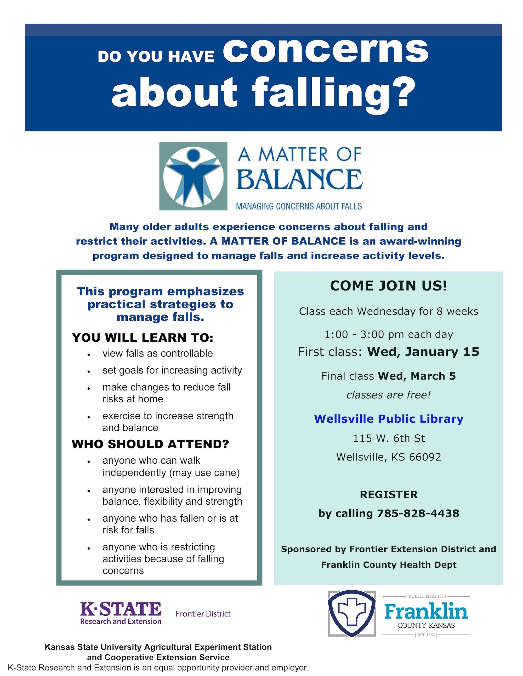 Matter of Balance classes Wellsville